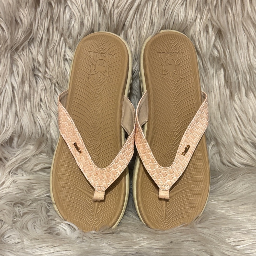 Woven Peach Flip Flop Sandals for Women